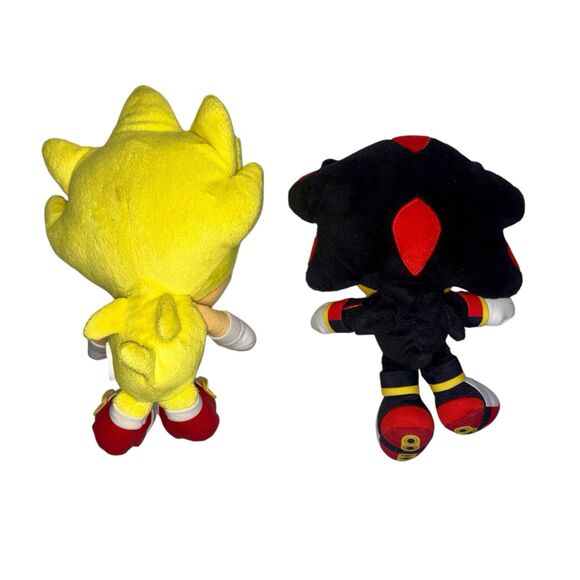 Sonic The Hedgehog 9" Super Sonic & Shadow Plush Toy Figure Jakks Pacific - Picture 2 of 3